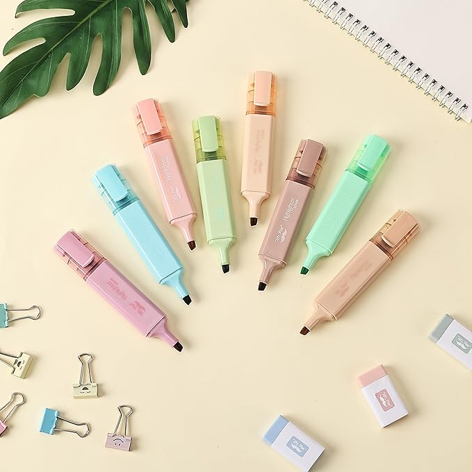 Mr. Pen- Highlighter, 8 Pack, Vintage Colors, Chisel Tip Aesthetic Highlighters, Cute Highlighters for School, No Bleed Highlighters, Highlighters Aesthetic, School Highlighters, Cute Markers.