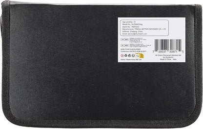 Shuttle Art Permanent Markers, 48 Colors Fine Point, Assorted Colors with Travel Case, Ideal for Adults Coloring Doodling on Plastic, Glass, Wood and Stone, Gift for Kids