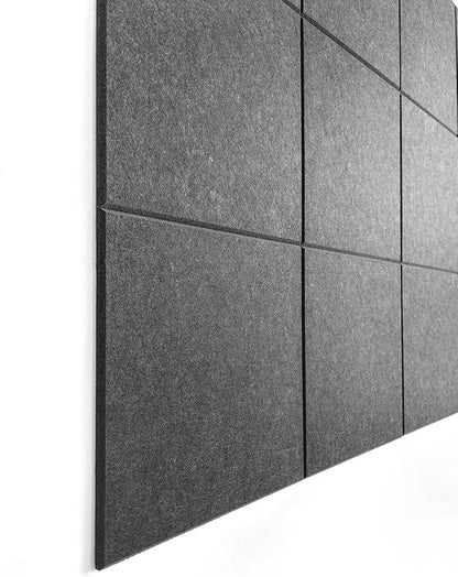Black Cork Board 47"x35" - 12 Pack Felt Wall Tiles with Safe Removable Adhesive Tabs, Large Cork Board 48 x 36 inches Cork Board for Office Large Cork Boards for Walls 72 x 48 - Gray Black