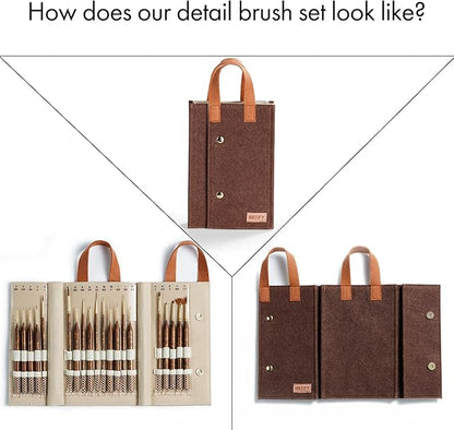 Artify Extreme Detail Paint Brushes, Miniature Paint Brushes for Models & Art Painting, 20pcs Mini Small Paint Brushes for Fine Detailing with a Handbag, Acrylic,Watercolor,Oil,Models,40K