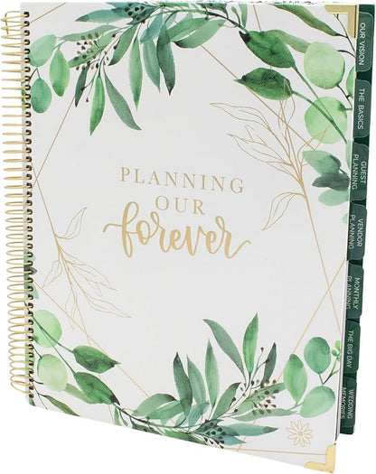 bloom daily planners Hard Cover Complete Wedding Day Planner Bridal Journal & Organizer (Undated) - 9" x 11" - Planning Our Forever