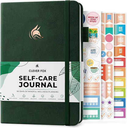 Clever Fox Self-Care Journal – Wellness & Daily Reflection Notebook – Mental Health & Personal Development Journal – Self-Care, Meditation & Mood Journal for Women & Men – A5 Size (Forest Green)