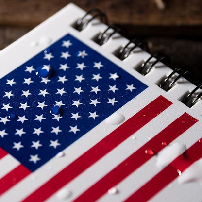 Rite in the Rain Weatherproof Top Spiral Notebook, 3" x 5", Old Glory American Flag Cover, Universal Pattern, 3 Pack (No. FLW35-3)