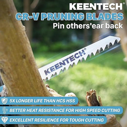 KEENTECH CR-V Sawzall Pruning Blades, 9 Inch 5TPI, with Fleam Ground Teeth for Tree Branch Root Wood, PVC Pipe Cutting, Reciprocating Saw Blade Fast Cutting for Professional, DIYer, Gardener, 10 Pack