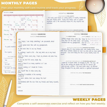 Clever Fox Self-Care Journal – Wellness & Daily Reflection Notebook – Mental Health & Personal Development Journal – Self-Care, Meditation & Mood Journal for Women & Men – A5 Size (Amber Yellow)