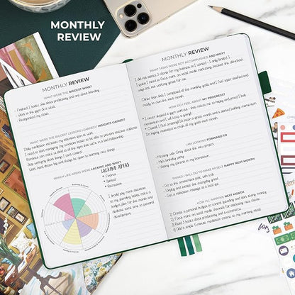 Clever Fox Dated Planner Premium Edition – 2025-2026 Weekly Planner for Planning, Goal Setting & Time Management – Planner Notebook with Habit Tracker & to-do List – A5 Size (Forest Green)