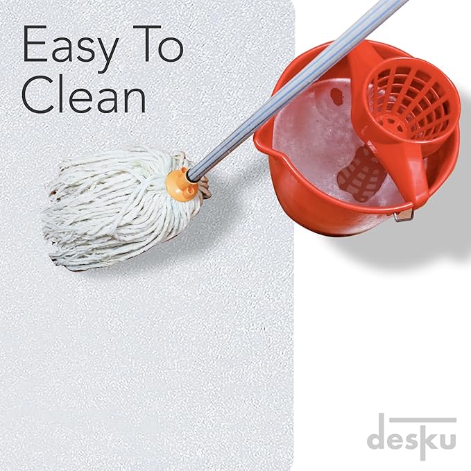 DESKU Flower Power Desk Chair Mat – Heavy-Duty PVC Mats for Hard Floor Protection, Clear, 48 x 49 Inches, Made in The USA