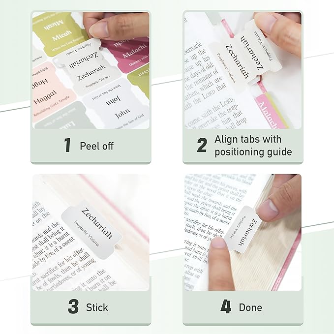 Bible Tabs for Study Bible, New & Old Testament Tabs Matte Laminated Bible Book Tabs Bible Journaling Supplies for Women(Large Print, Easy to Read) (Boho)