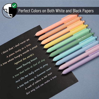 Mr. Pen- Retractable Gel Pens, 10 Pack, Pastel Color Ink Gel Pens, Gel Pens Fine Point 0.7mm, Retractable Pens, Cute Pens, Gel Ink Pens, Aesthetic Pens for Journaling Fine Tip Pens