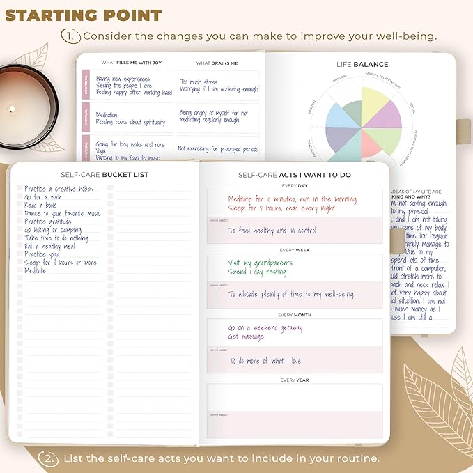 Clever Fox Self-Care Journal – Daily Reflection Notebook – Mental Health & Personal Development Planner, Meditation & Mood Log, A5 (Seashell)