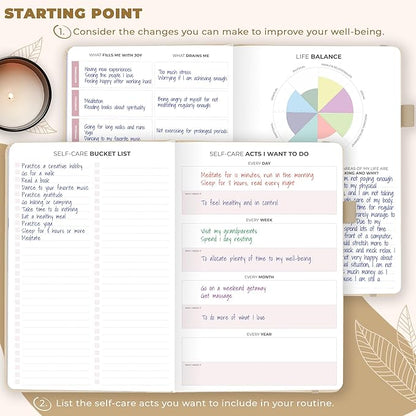 Clever Fox Self-Care Journal – Daily Reflection Notebook – Mental Health & Personal Development Planner, Meditation & Mood Log, A5 (Seashell)