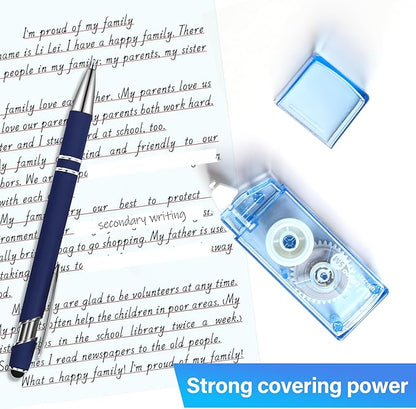 Correction Tape, Easy To Use Cute Applicator for Instant Corrections, For school, Office Workers (Gradient Blue, 5M/196" x 0.2",12pack)
