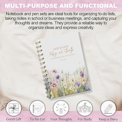 Bible Floral Notebook - Prayer Journal, Christian Gifts Journal, Bible Verse Notebook, Daily Prayer Journal, Bible Notebooks for Note Taking, Christian Gifts, 5.5x8.3 Inches
