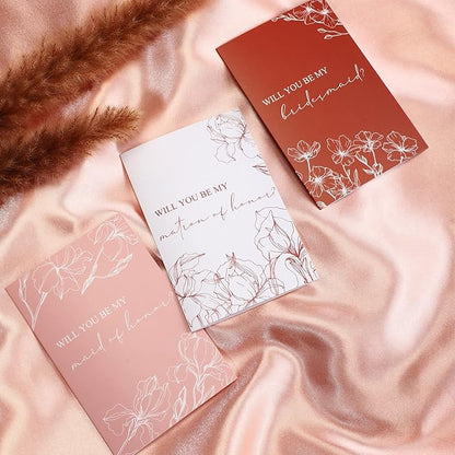 Spakon 16 Pcs Will You Be My Bridesmaid Cards with Envelopes Watercolor Greenery Floral Bridal Proposal Maid of Honor Matron of Honor Invited Favor for Bridal Shower Wedding (Elegant Flower)