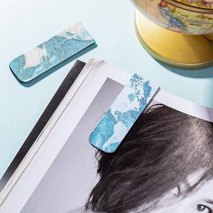 Chinco 10 Pieces Magnetic Bookmarks Magnet Page Markers Assorted Book Markers Set for Students Reading Gifts for Christmas(Map)