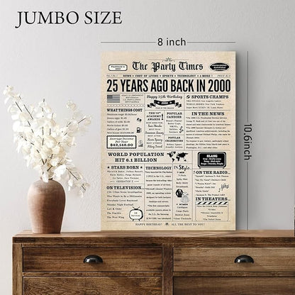 25th Birthday Card, 25th Birthday Decorations for Her Him, 25th Birthday Gifts for Daughter Son, Back in 2000 Birthday Card