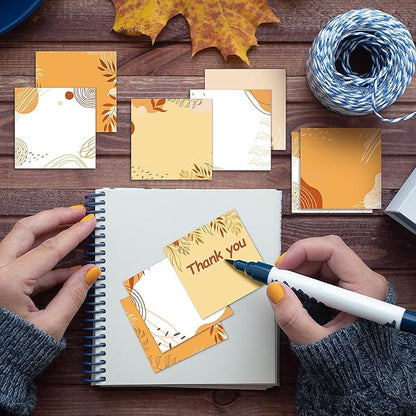 16 Pieces Fall Sticky Notes Fall Boho Style Design Self-Adhesive Note Pads Sticky Memo Notes for School Office Home Supplies Students Teachers Present