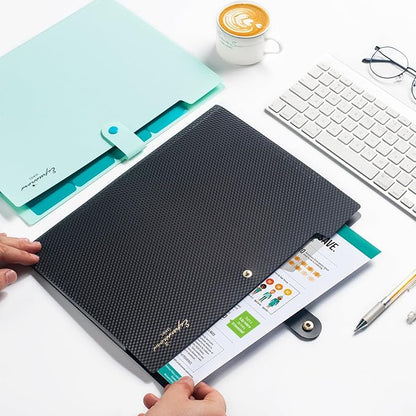 Sooez Expanding File Folder, Letter Size Accordion File Organizer, 5 Pocket Folders for Documents, Portable Filling Products for School Office Supplies, Black