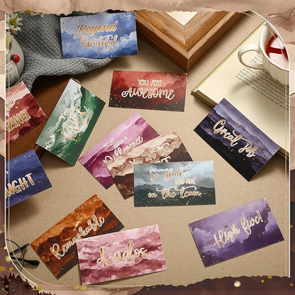 Yeaqee 240 Pcs Employee Appreciation Kudos Cards Funny Blank Back Motivational Card Encouragement Thank You Note Recognition Card for Teacher College Affirmation Gift(Scenery)