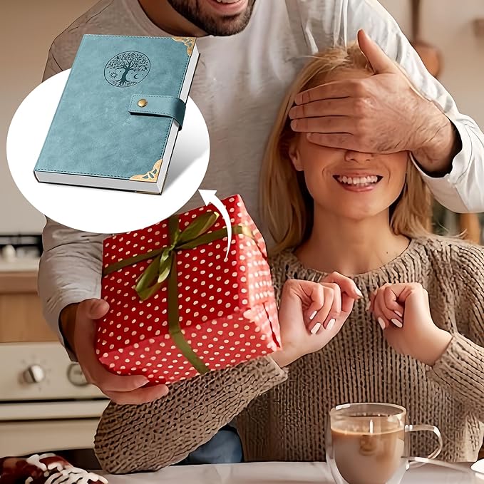 Tree of Life Journal for Women Journals for Writing 260 Lined Pages Hardcover Leather Journal Notebooks for Men, 5.7”x8.3”, Blue