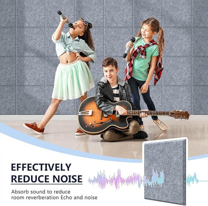 4 Pack Cork Board Tiles 12x12 Inches, 1/2" Thick Felt Cork Squares with 30 Push Pins, Bulletin Board Pin Board, Adhesive Cork Board for for Wall for Home, Office, and Kitchen (Gray)