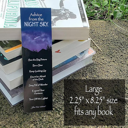 Advice from Nature 3 Bookmark Enjoy The Dark Sky Set, Laminated with Glossy Finish, Printed on Recycled Paper - Dark Sky, Galaxy,Star (AMBM-DARKSKY)