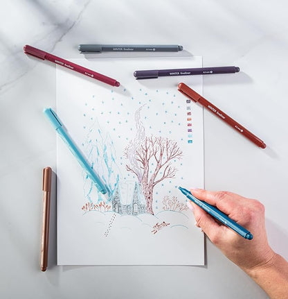 DIVERSEBEE Fine Tip Pens, 8 Bible Pens No Bleed Through, Assorted Fine Point Pens for Journaling, 0.5mm Fineliner Markers, Bible Study Journaling Supplies, Bible Accessories (Winter)