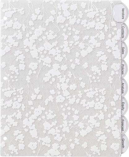 Avery Insertable Style Edge Plastic Dividers for 3 Ring Binders, 8-Tab Sets, Assorted White Frosted Designs, 24 Sets, 192 Divider Tabs (11291)