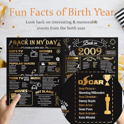 16th Birthday Card for Girls Boys, 3D Pop Up 16th Birthday Gifts Cards, Happy 16 Birthdays Decorations for 16 Year Old Son Daughter, Funny Back In 2009