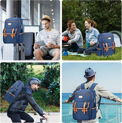 Nicole Miller Travel Laptop Backpack-Business Anti Theft Vintage Backpack with USB Charging Port-Water Resistant Computer Bag