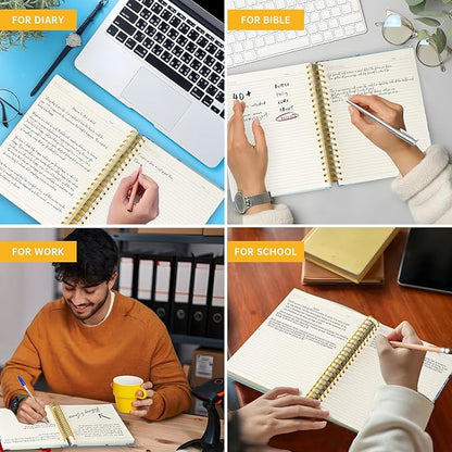 300 Pages Journal 100GSM Pages 3 Pockets Thick Superhard Cover Spiral Notebook for Women 8.5x11 Spiral Journal for Women Large Notebook for Women Cute Notebook Floral Journal Gift