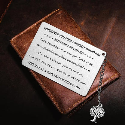 Sobriety Gifts for Women Men, Proud of You Sobriety Wallet Cards, AA Gifts Sobriety Anniversary Presents