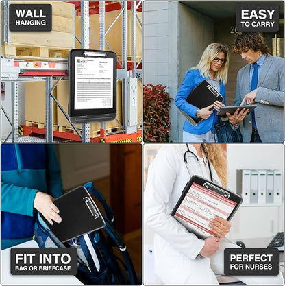 Sooez Clipboard with Storage, High Capacity Nursing Clip Board 8.5 x 11 with Pen Holder & Low Profile Clip, Plastic Clipboards Case Box, Teacher Must Haves School Office Supplies,Letter Size/ A4