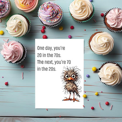 One Day Your 20 in the 70s Greeting Card - Funny 70th Birthday Card Gifts for Women Men - Happy 70th Birthday Decorations for Dad Mom - Cool Bday Gifts for 70 Year Old Woman Man