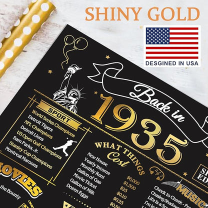 90th Birthday Card for Men Women, Funny 3D Pop Up 90th Birthday Gifts for Grandma Mom Dad, Back In 1935 Happy 90 Year Old Birthday Decorations Cards for Her Him