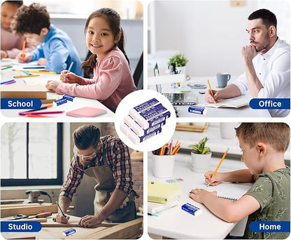 6 Pack Pencil Erasers, Large White Erasers for School, Art Erasers for Kids Drawing Bulk