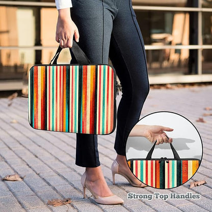 Universal Tablet Laptop Sleeve Case 10 inch, Colorful Vertical Stripes Slim Carrying Case Durable Handbag Travel Laptop Bag for 7 to 10-inch Laptops/Notebook/Kids Tablet/ipad/eBook Readers