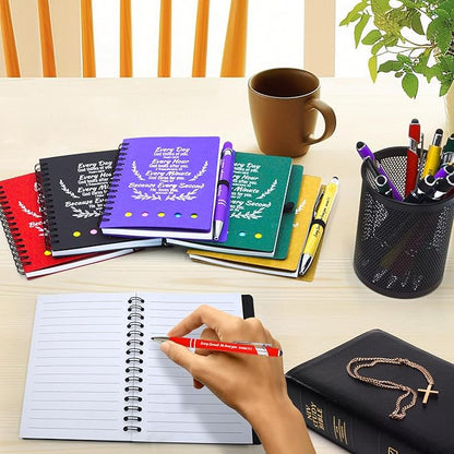 100 Pcs Bulk Christian Gifts Prayer Journal for Woman - 50 Set Religious Notepad with Christian Pen - Bible Notebook - Church Gifts for Mother's Day, Bible Study, and Family Devotions ( Colorful )