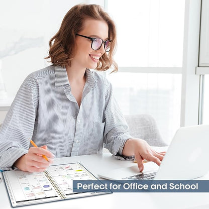 2026 Planner, Weekly and Monthly Calendar Planner, January 2026 - December 2026, Hardcover 2026 Calendar Planner Book with Tabs For Women & Men, Inner Pocket, Spiral Bound, Perfect for Office Home School Supplies - A5 (6.3" x 8.5"), Navy