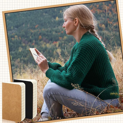 Outus 36 Pcs Pocket Notebook Mini Journal 2.5" x 4" Kraft Paper Mini Notepad Bulk Softcover Pocket Notepad Memo Diary Subject Notebooks for Student Traveler School(Brown Black)