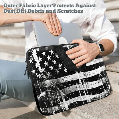 Universal Tablet Laptop Sleeve Case 10 inch, Retro Dirty Flag Slim Carrying Case Durable Handbag Travel Laptop Bag for 7 to 10-inch Laptops/Notebook/Kids Tablet/ipad/eBook Readers