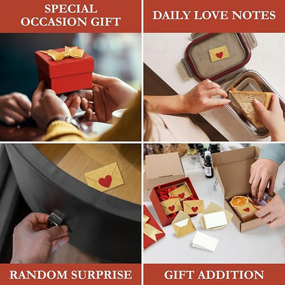 60 Love Notes For Him Her - Valentines For Him, Cute Couple Gifts For Boyfriend Birthday Gift Ideas, Mini Envelopes Lunch Notes For Husband, Long Distance Relationship Gifts For Girlfriend