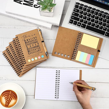 Jetec 12 Sets Bulk Employee Appreciation Gifts Bulk Inspirational Spiral Notebook with Note Ballpoint Pen Thank You Gifts for Volunteer Social Worker Nurse Staff Coworker Students (Amazing)
