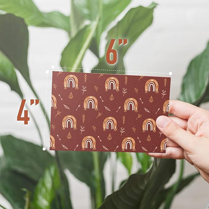 VNS Creations 100 Pack Blank Cards and Envelopes 4x6 - Plain Blank Note Cards with Envelopes & Stickers for All Occasions - Greeting Notes Colored Stationery Set, Assorted Colors - Fall