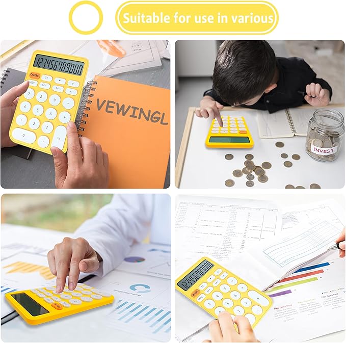 VEWINGL Standard Calculator 12 Digit,Desktop Large Display and Buttons,Calculator with Large LCD Display for Office,School, Home & Business Use,Automatic Sleep,with Battery