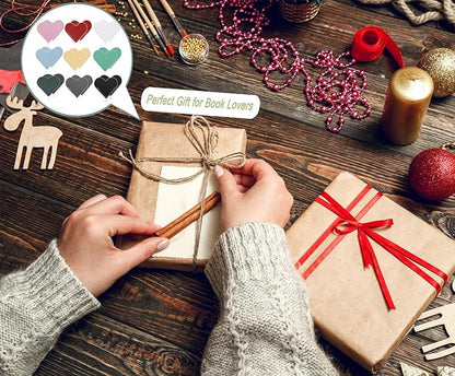 18 PCS Leather Bookmarks for Women with Heart Shape, Cute Corner Bookmark, Book Accessories for Reading Lovers, Book Markers for Women, Bookmarks for Book Lovers (18PCS Heart) Multicolor