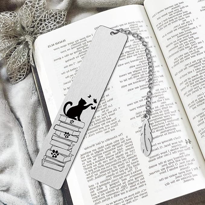 Paw Cat Footprints Cat Book Markers Bookmark,Cat Book Markers for Women Funny Bookmarks for Students Teachers School Home Office Supplies,Cat Lover Girl Friends Sister Female Gifts JCH9