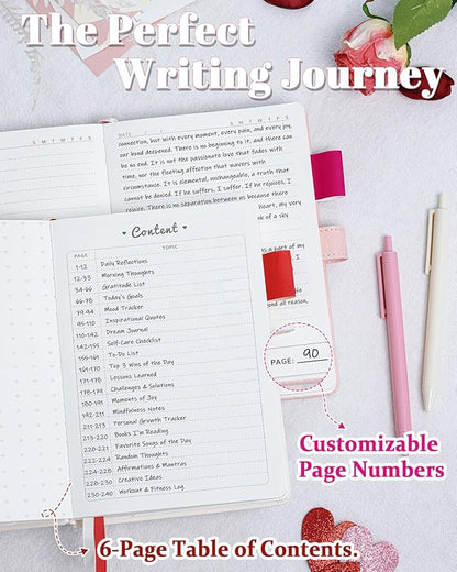 Journal for Women and Girls with Heart Buckle, 240 Pages Girls Diary Journal with Pen for Writing, Cute Daily Writing Journals for Women, Pretty Journaling Hardcover Notebooks(Lavender Purple)