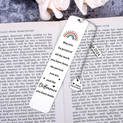 Graduation Retirement Gifts for Women Christmas Retirement Bookmark Gift for Coworker Female Her Employee Women Retirement Thank You Gifts for Boss Leader Teacher May You Be Proud of All The Work You
