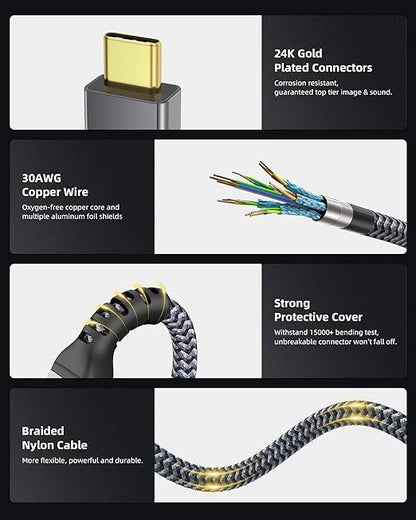 Maxonar [2 Pack 6.6Ft] Thunderbolt 4 Cable, TB4 Cable 40Gbps Data Sync/100W Charging and 8K Display for Thunderbolt 4/3, USB 4,USB C